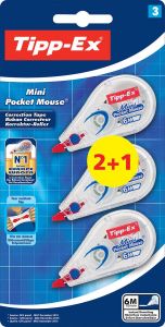 Tipp-ex Correctieroller Tipp ex 5mmx6m pocket mini mouse blister 2+1 gratis