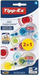 Tipp-ex Tipp Ex correctieroller Mini Pocket Mouse Fashion blister 2 + 1 gratis
