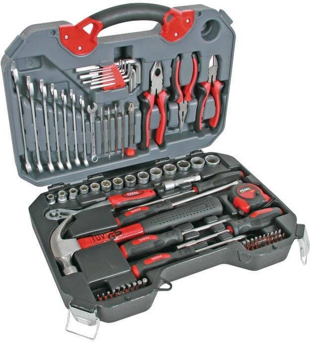 Toolland Perel gereedschapskoffer set van 78 stuks grijs
