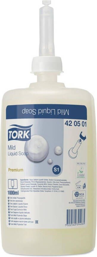 Tork Handzeep S1 vloeibaar mild geparfurmeerd parelwit 1000ml 420501
