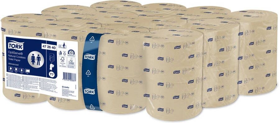 Tork Toiletpapier T7 Advanced Optiserve Coreless 2-laags 94m naturel 472640