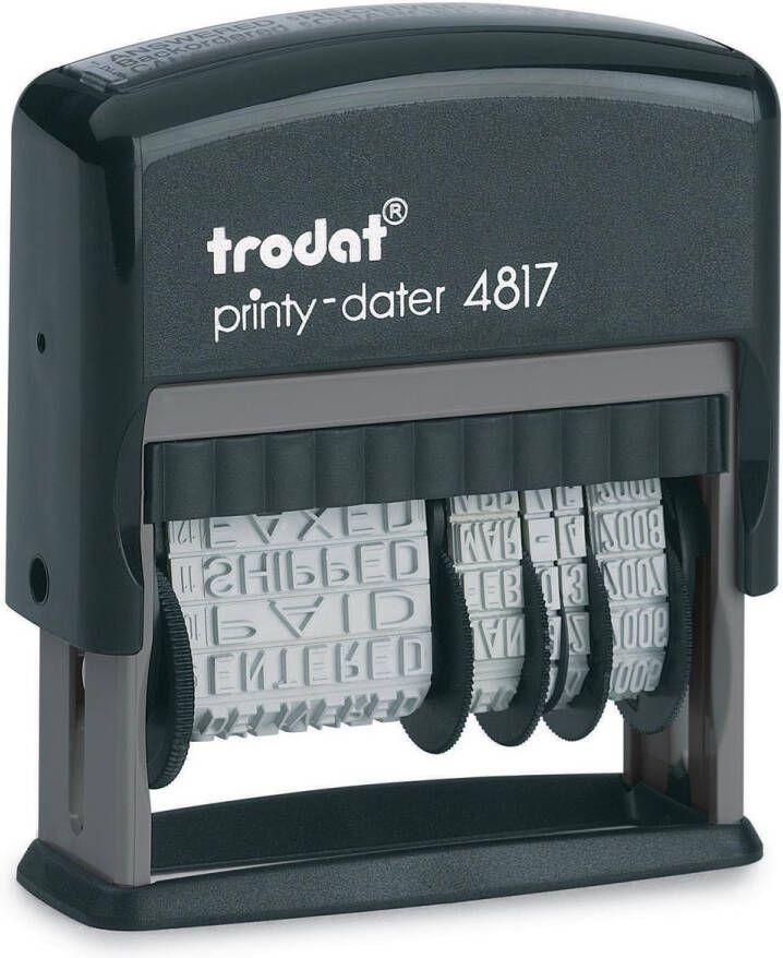 Trodat tekststempel met datum Printy 4817 woorden: verzonden beantwoord gecontroleerd behandeld in...