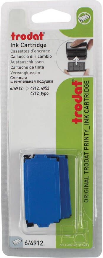 Trodat vervangkussen blauw voor stempel 4912 blister met 2 stuks