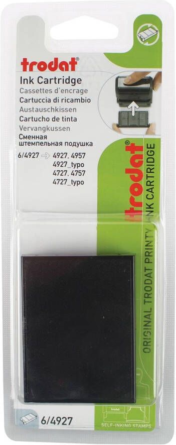 Trodat vervangkussen zwart voor stempel 4927 4957 blister met 2 stuks