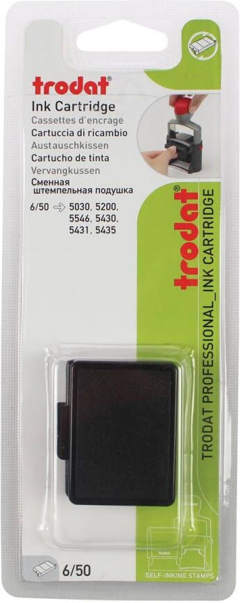 Trodat vervangkussen zwart voor stempel 5430 5430L blister met 2 stuks