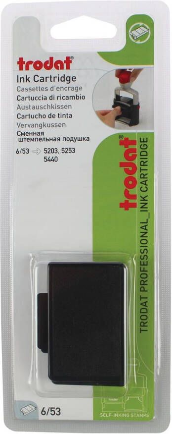Trodat vervangkussen zwart voor stempel 5440 5440L 5203 blister met 2 stuks