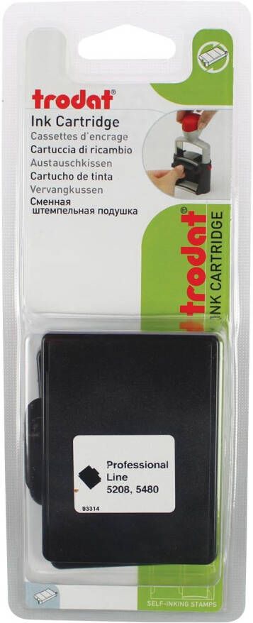 Trodat vervangkussen zwart voor stempel 5480 5208 blister met 2 stuks