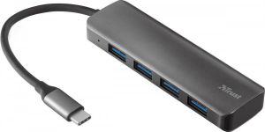 Trust Hub Halyx USB-C 4-poorten USB-A 3.2 zwart