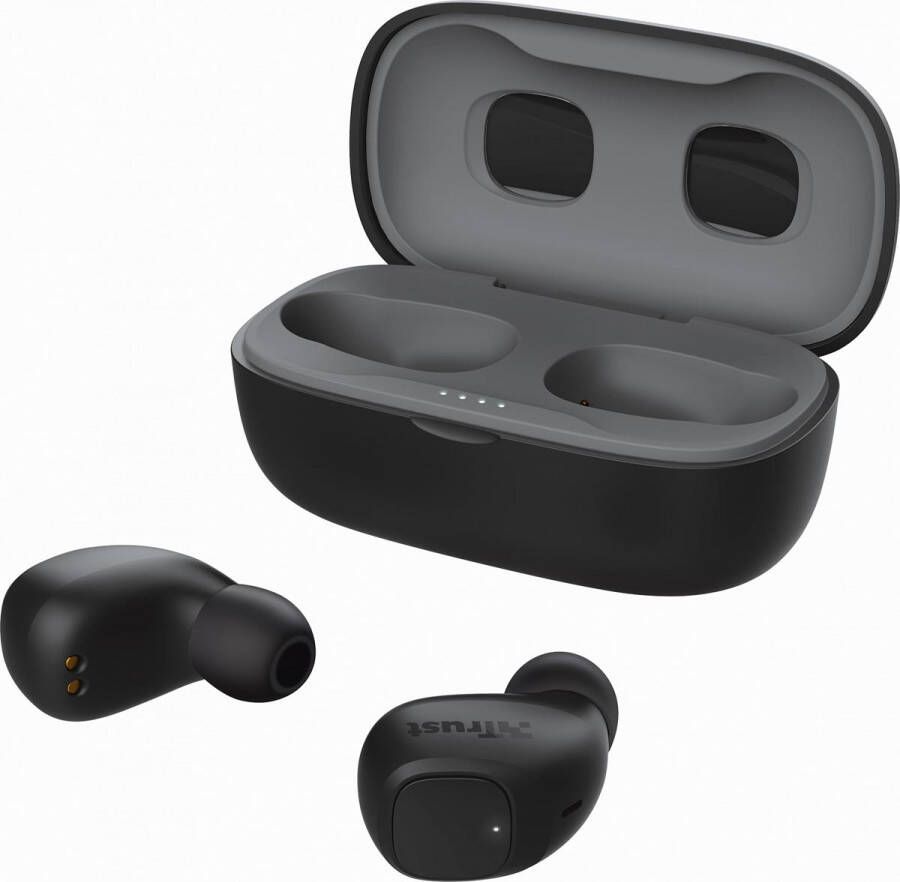 Trust Nika Compact Bluetooth draadloze oortjes geïntegreerde microfoon inclusief oplaadstation zwart