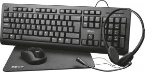 Trust Primo 4-in-1 Home Office Set met headset toetsenbord (azerty) muis en muismat