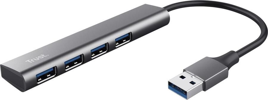 Trust Hub Halyx 4-port USB-A zilver