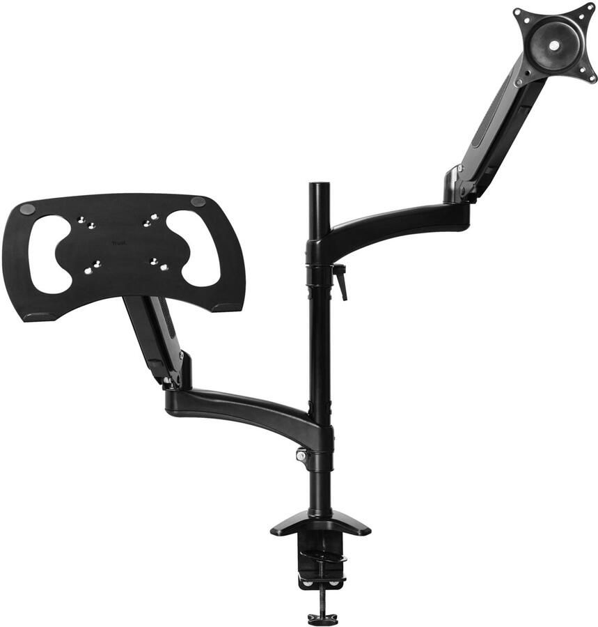 Trust Mara monitorarm dubbele arm met 1 laptoparm zwart
