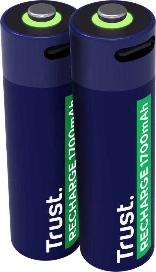 Trust USB-C herlaadbare batterijen AA blister van 2 stuks