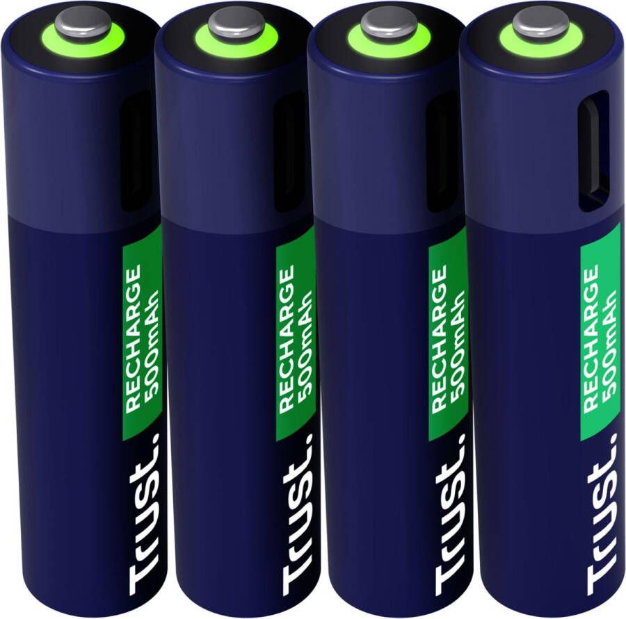 Trust USB-C herlaadbare batterijen AAA blister van 4 stuks