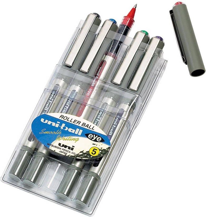 Uni-ball Eye Fine roller schrijfbreedte 0 5 mm etui van 5 stuks