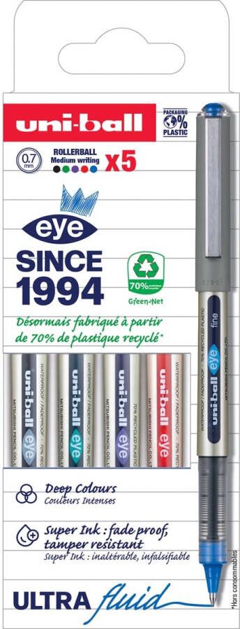 Uni-Ball Eye Fine roller schrijfbreedte 0 5 mm etui van 5 stuks