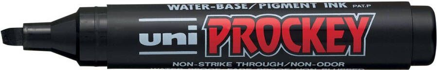 Uni-ball permanent marker Prockey PM-126 schuine punt large zwart