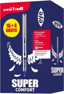 Uni-Ball Uni ball roller Eye Fine en Micro Fine medium punt 0 7 mm(16 + 4 gratis ) blauw