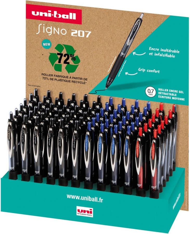 Uni-ball roller Signo RT207 medium punt display van 72 stuks