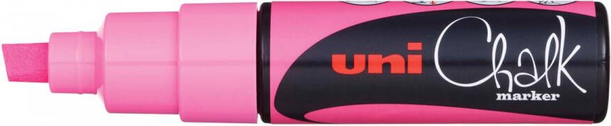 Uni-ball Krijtmarker fluo roze beitelvormige punt van 8 mm