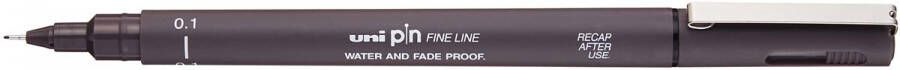 Uni-ball Uni Pin fineliner 0 1 mm ronde punt donkergrijs