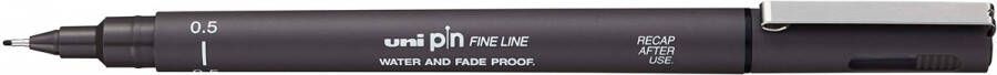 Uni-ball Uni Pin fineliner 0 5 mm ronde punt donkergrijs