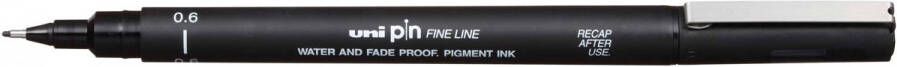 Uni-ball Uni Pin fineliner 0 6 mm ronde punt zwart