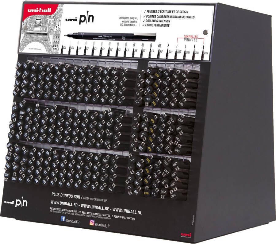 Uni-ball Uni Pin fineliner display van 240 stuks zwart