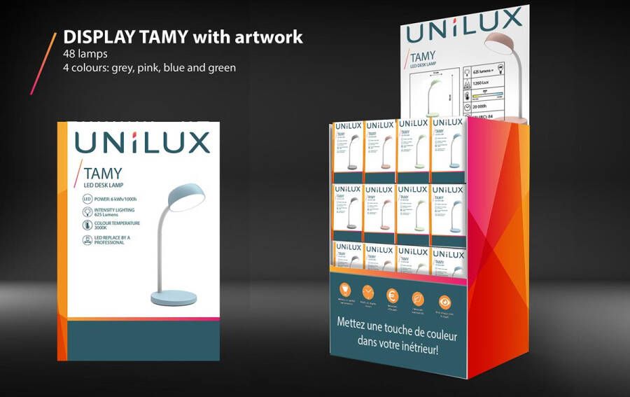 Unilux bureaulamp Tamy LED display van 48 stuks