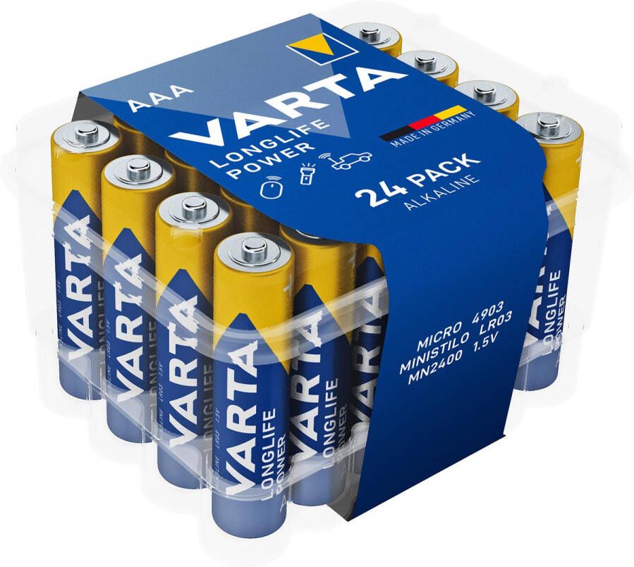 VARTA batterij Longlife Power AAA pak van 24 stuks
