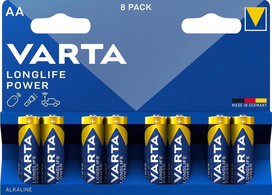 VARTA batterij Longlife Power AA blister van 8 stuks