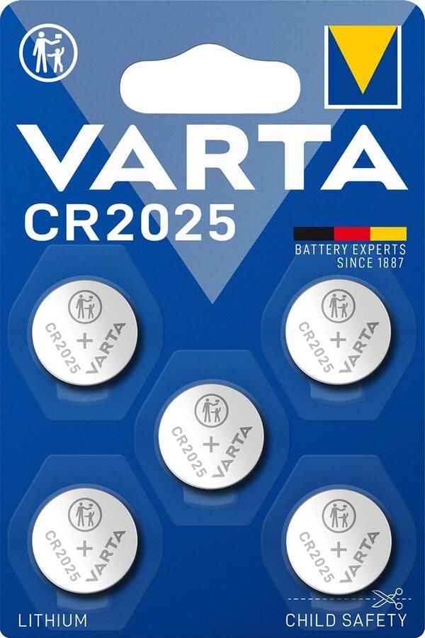 Varta Batterij knoopcel CR2025 lithium blister à 5stuk
