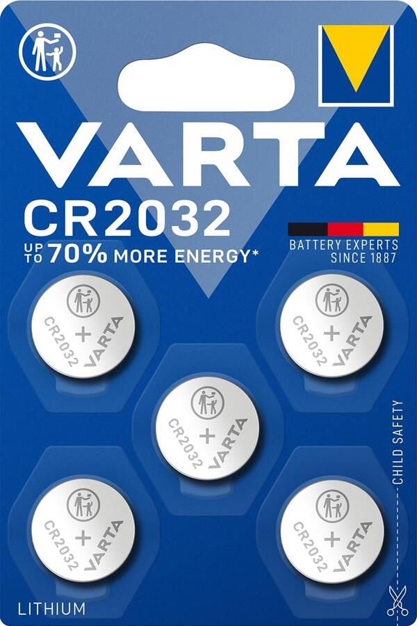 Varta Batterij knoopcel CR2032 lithium blister à 5stuk