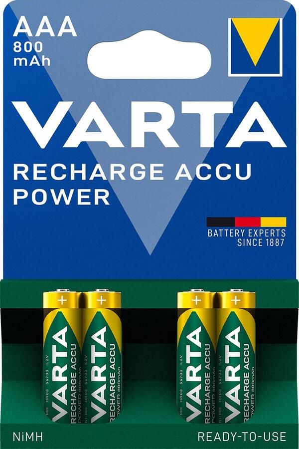 VARTA oplaadbare batterij Accu Power AAA blister van 4 stuks