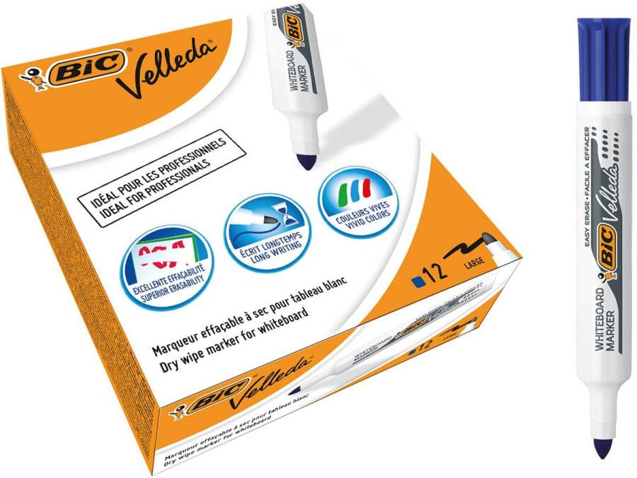 Bic Whiteboardmarker Velleda 1711 rond large blauw