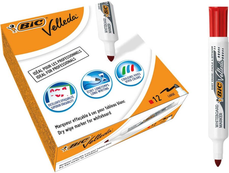 Bic Whiteboardmarker Velleda 1711 rond large rood - Foto 1