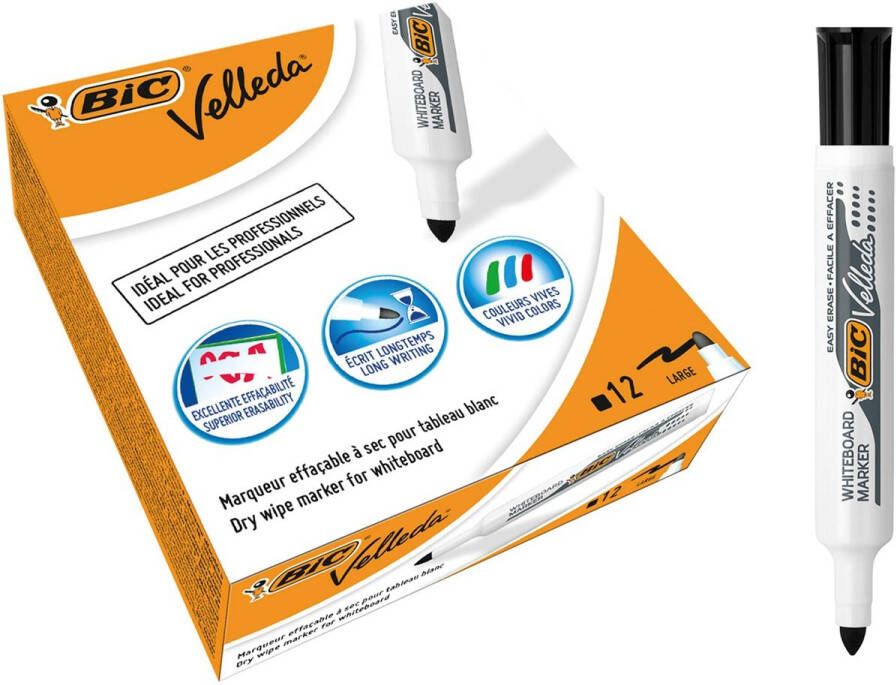 Bic Whiteboardmarker Velleda 1711 rond large zwart