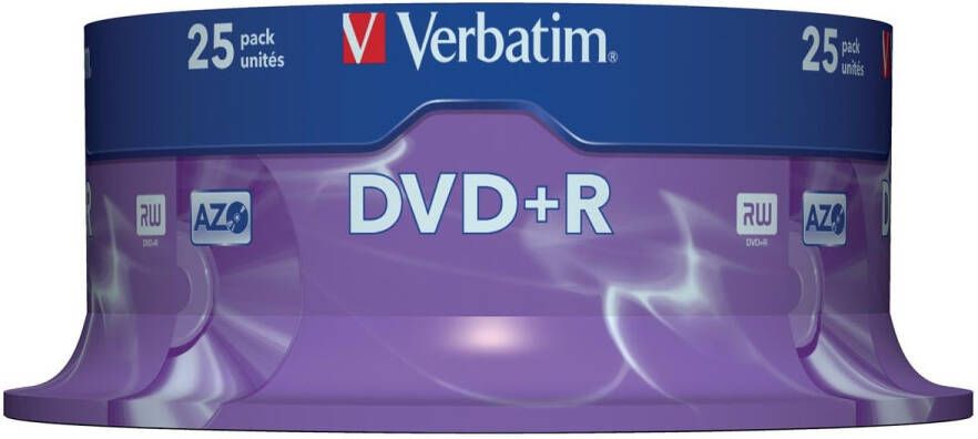 Verbatim DVD recordable DVD+R spindel van 25 stuks