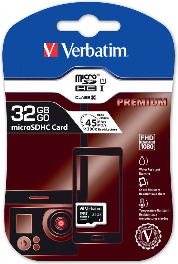 Verbatim microSDHC geheugenkaart klasse 10 32 GB