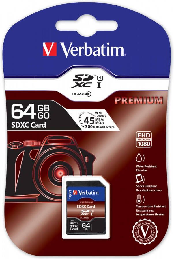 Verbatim SDXC geheugenkaart klasse 10 64 GB