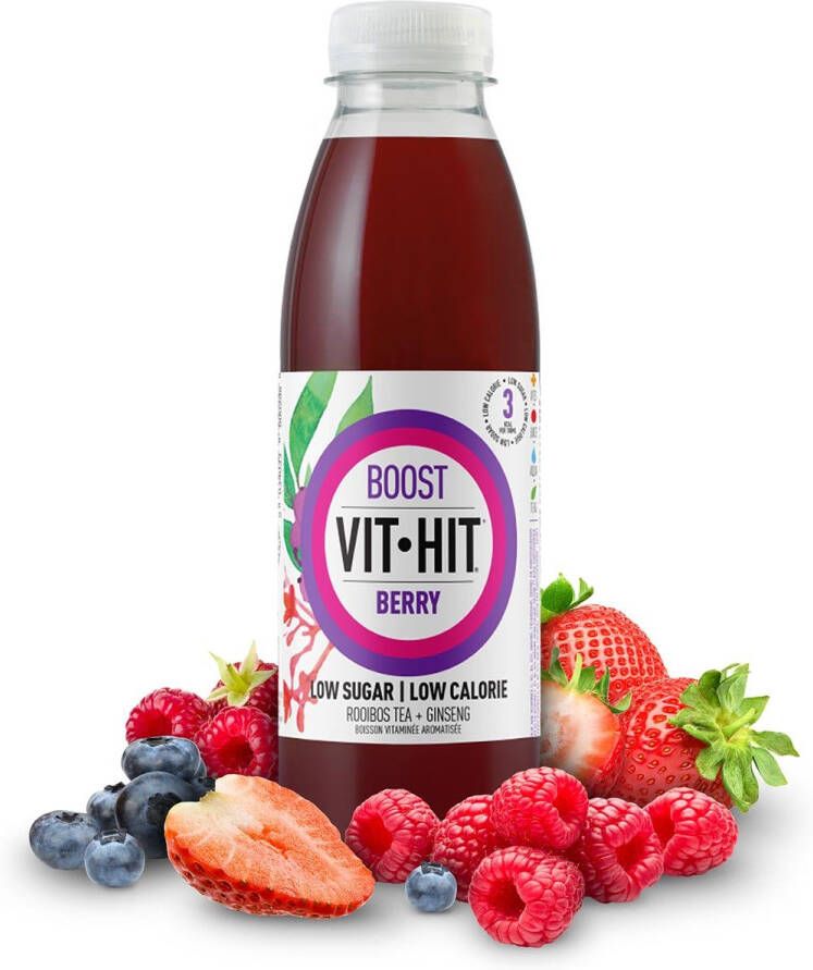 Vit Hit vitaminedrank Boost flesje van 50 cl pak van 12 stuks