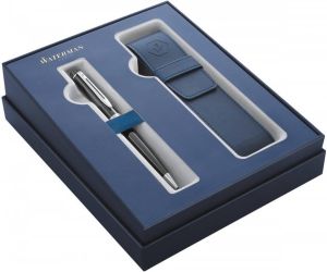 Waterman giftbox balpen Expert black met palladium detail + blauw penzakje