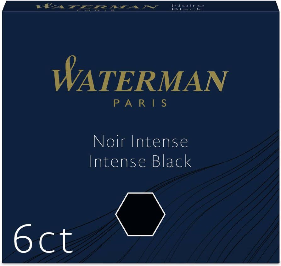 Waterman Inktpatroon internationaal zwart pak Ã  6 stuks