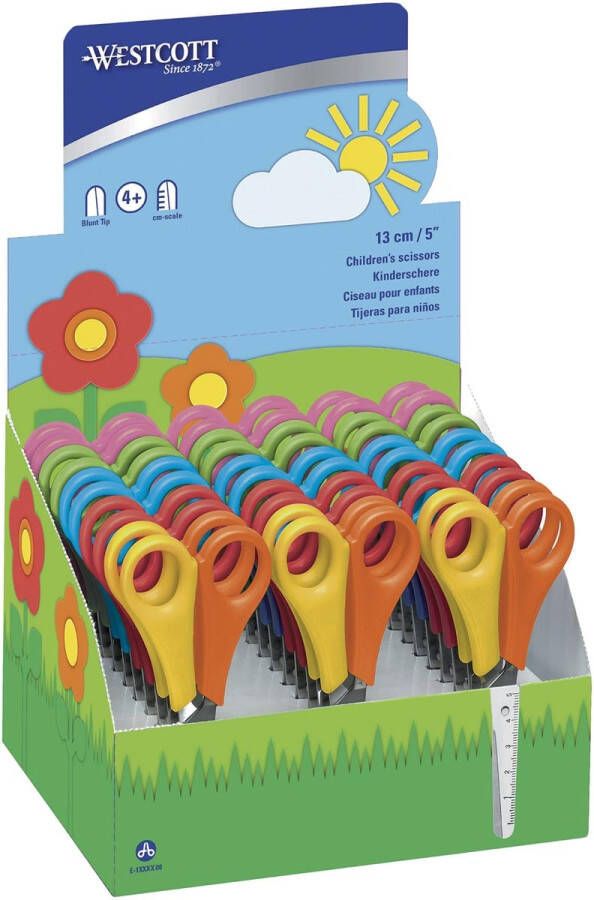 Merkloos Kinderschaar display met 30 stuks in geassorteerde kleuren