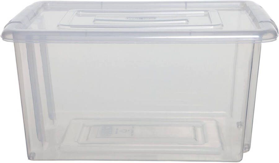 Whitefurze Stack & Store Medium opbergdoos 32 liter zonder deksel transparant