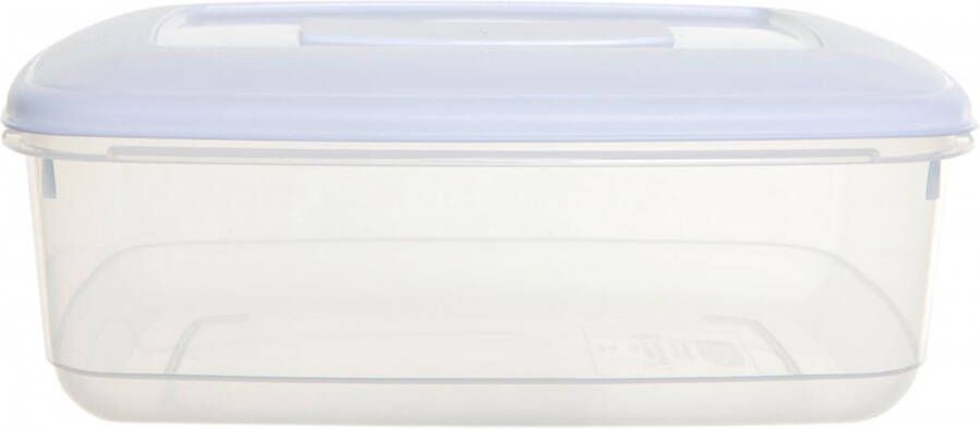 Whitefurze vershouddoos rechthoekig 4 liter transparant met wit deksel