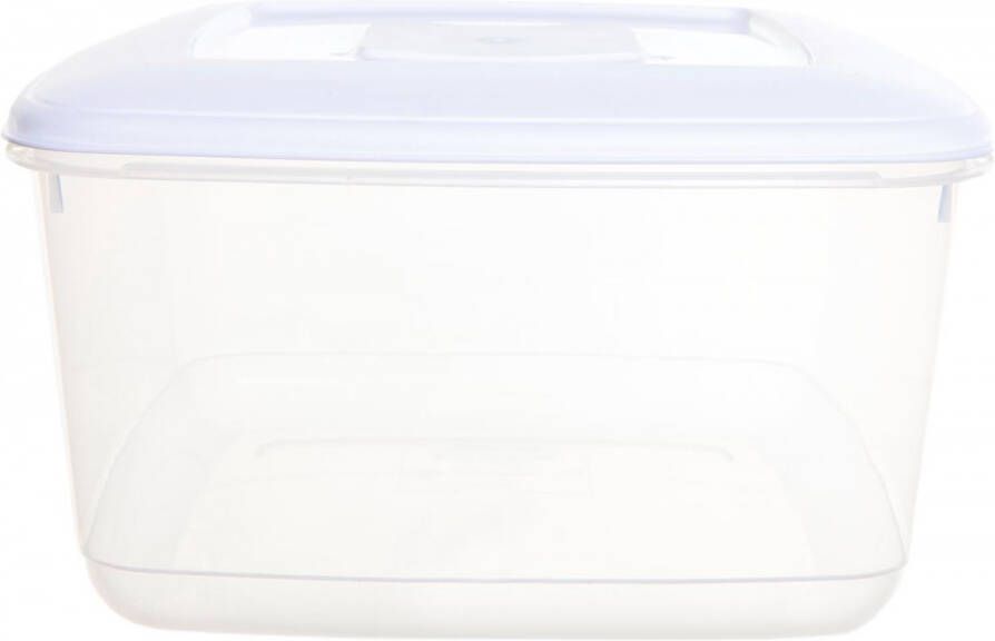 Whitefurze vershouddoos vierkant 10 liter transparant met wit deksel