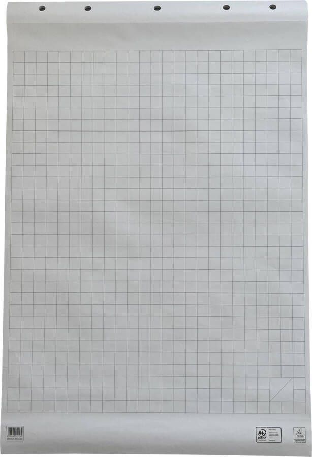 Work papierblok voor flipcharts geruit ft 65 x 98 cm blok van 50 vel