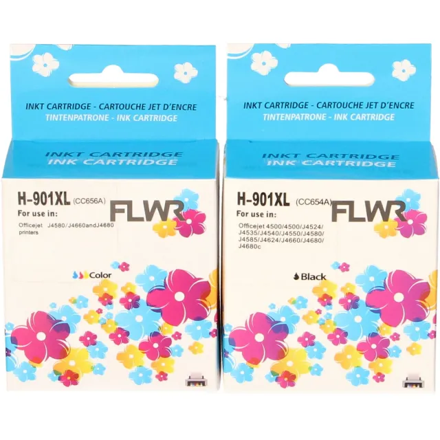FLWR Cartridges / HP 901XL Multipack / zwart en kleur / Geschikt voor HP Multicolor