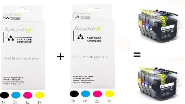 Improducts Inkt cartridges - Alternatief Brother LC3219/ LC-3219 / 3219 8 stuks Multicolor - Zwart (2x), Cyaan (2x), Magenta (2x), Geel (2x)